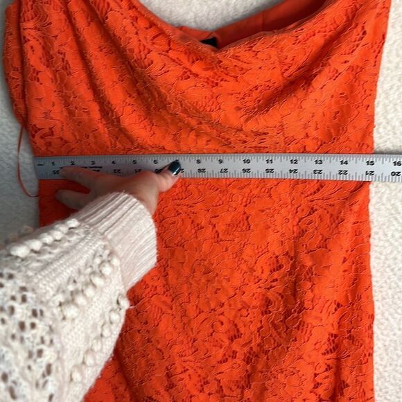 Bardot Dress Womens XL Orange Lace One Shoulder - Picture 7 of 9
